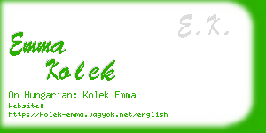 emma kolek business card